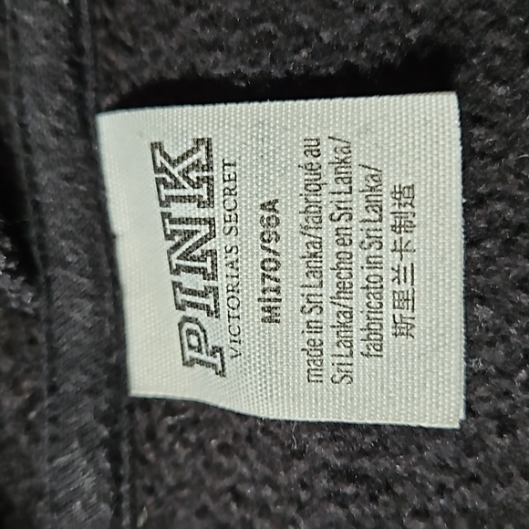 Pink Victoria's secret black pullover crop hoodie size medium - Picture 12 of 13